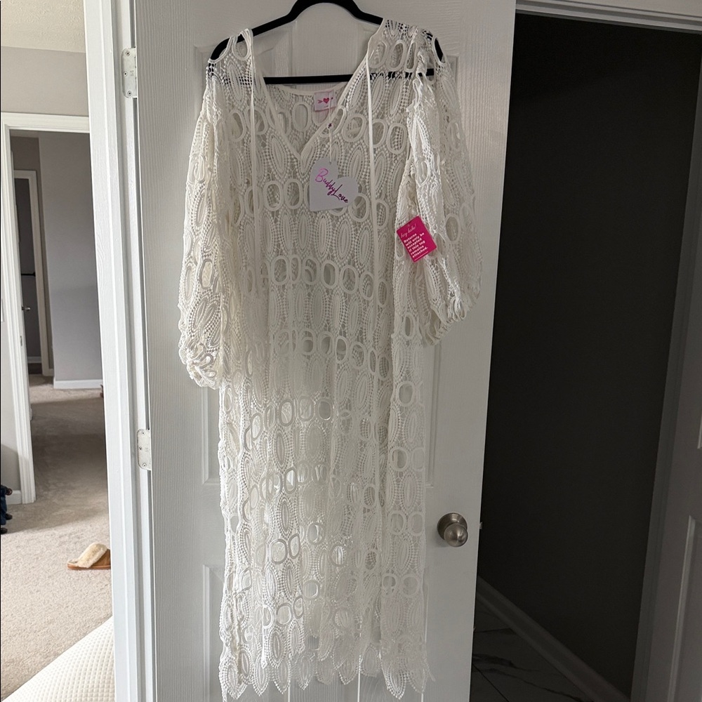 Buddy Love Ivory Crochet Dress